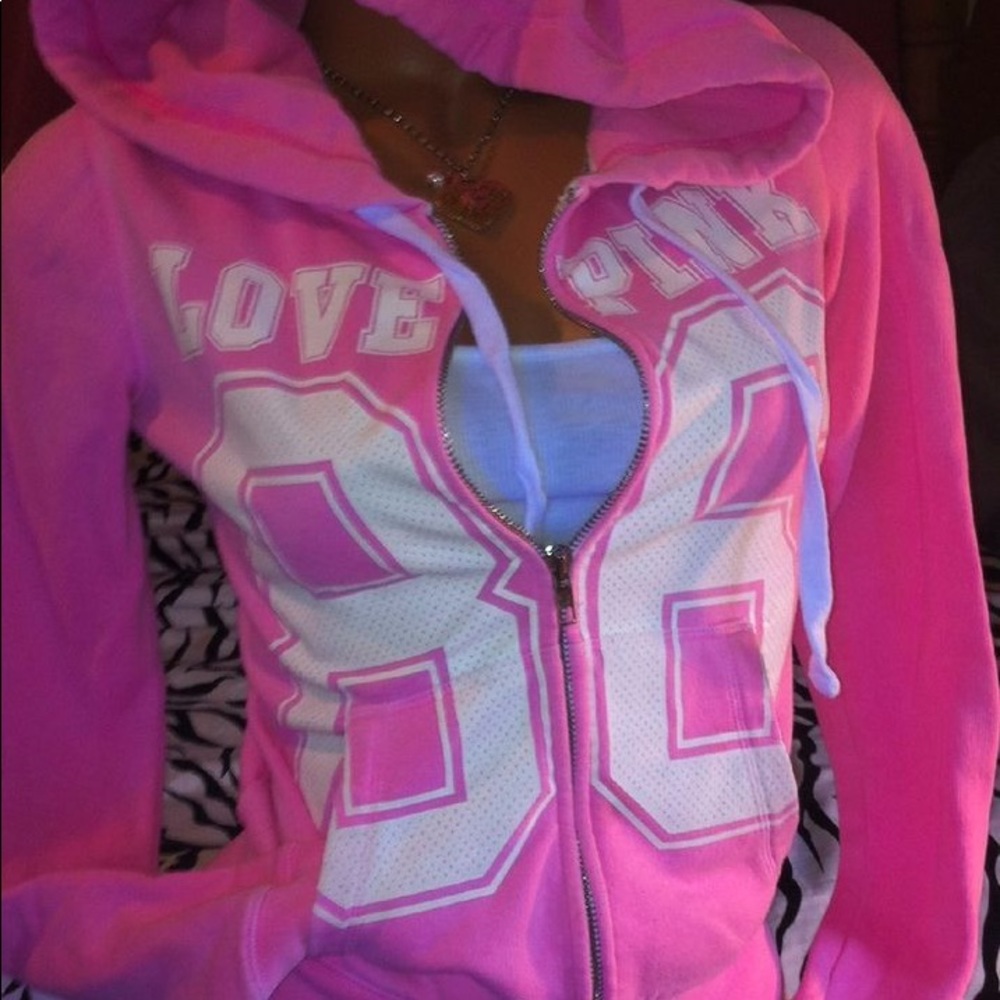 PINK Victoria’s Secret Zip-Up Fleece-Lined Hoodie